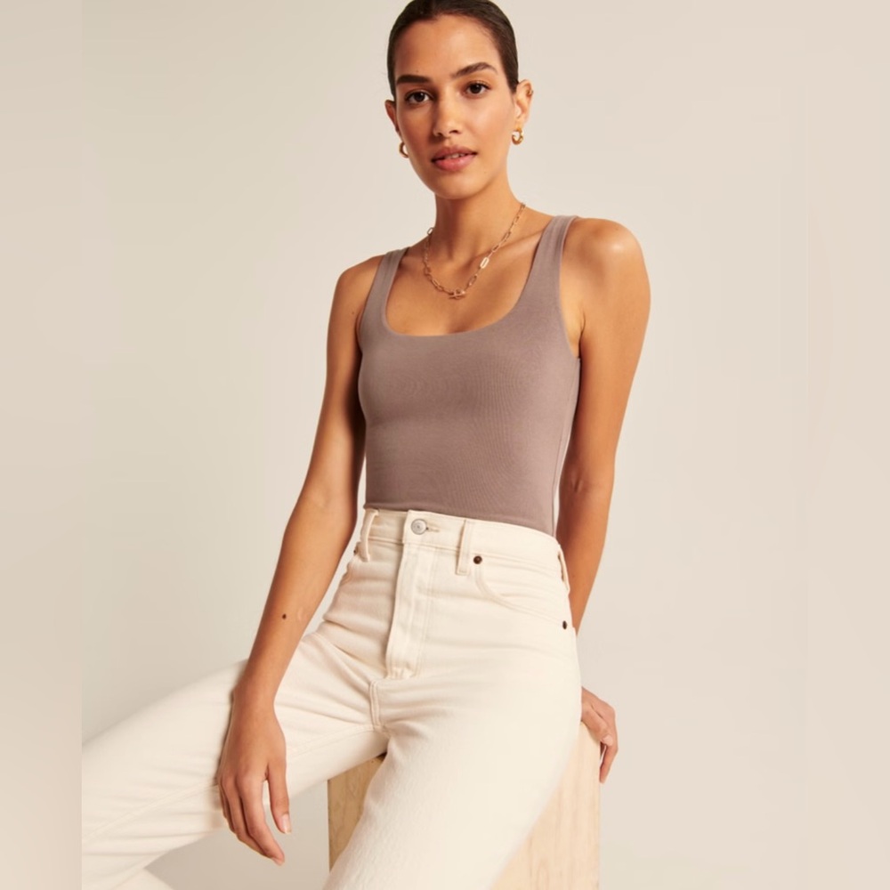 NEW WITH TAGS Abercrombie & Fitch Cotton-Blend Seamless Fabric Tank Bodysuit